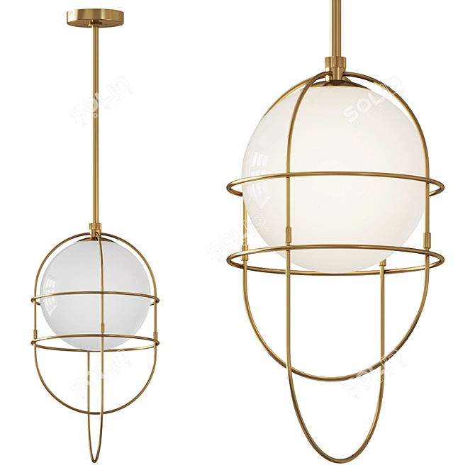 Elegant Dolores Pendant Light 3D model image 1