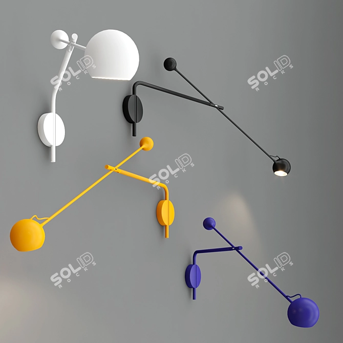 IXA Adjustable Swing Arm Lamp 3D model image 2