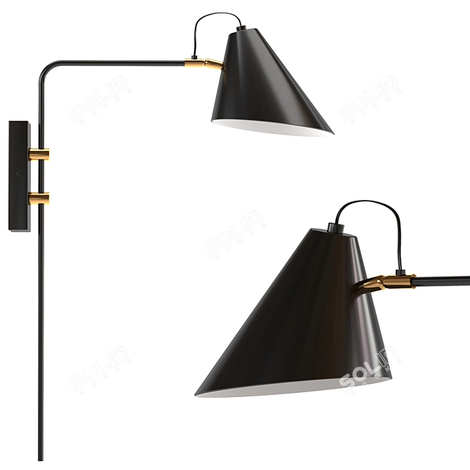 Modern Club Wall Light Fixture 3D model image 1