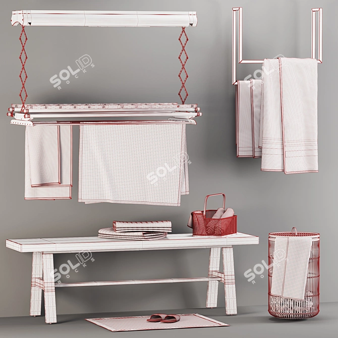 Modern Bathroom Accessories Set 3D model image 6