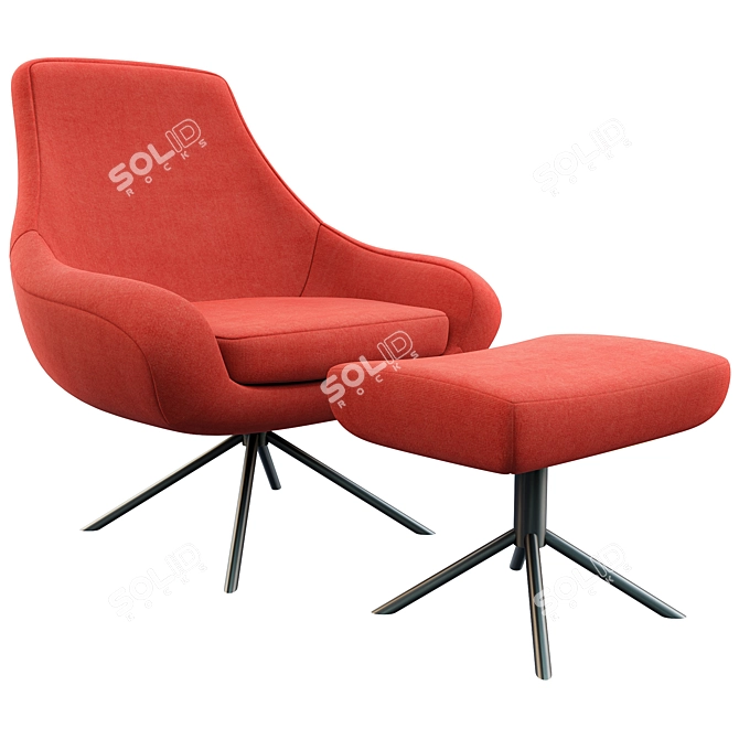 Noomi Swivel Lounge Set, Modern 3D model image 1