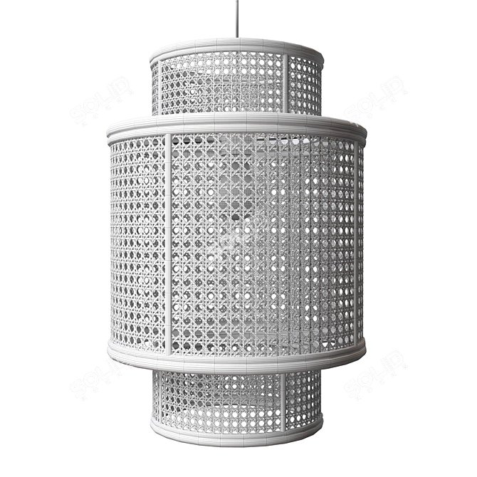 Round Woven Pendant Lamp 30cm 3D model image 2