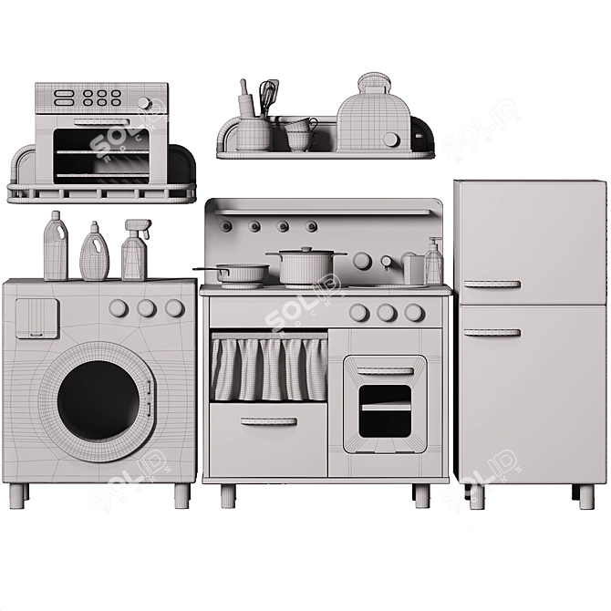  ZARA Kids Play Kitchen Set 3D model image 5