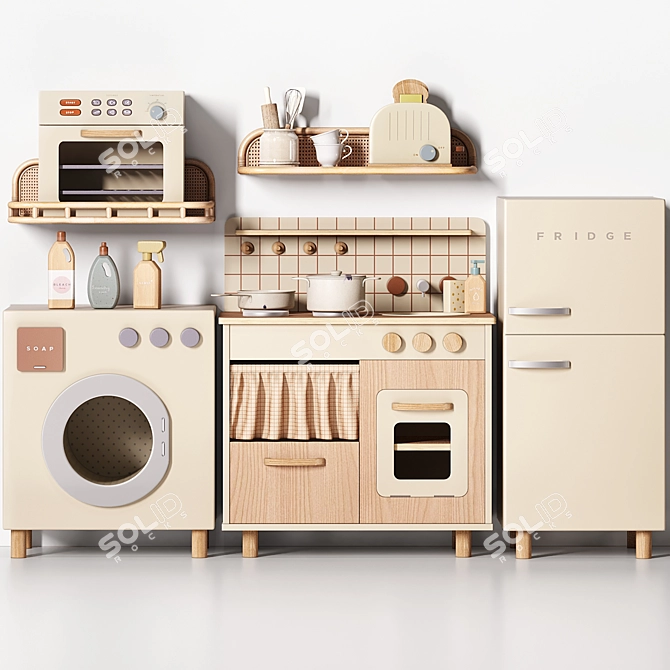  ZARA Kids Play Kitchen Set 3D model image 7