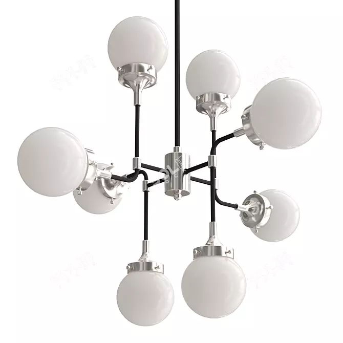 Modern Bistro Globe Pendant Light 3D model image 1