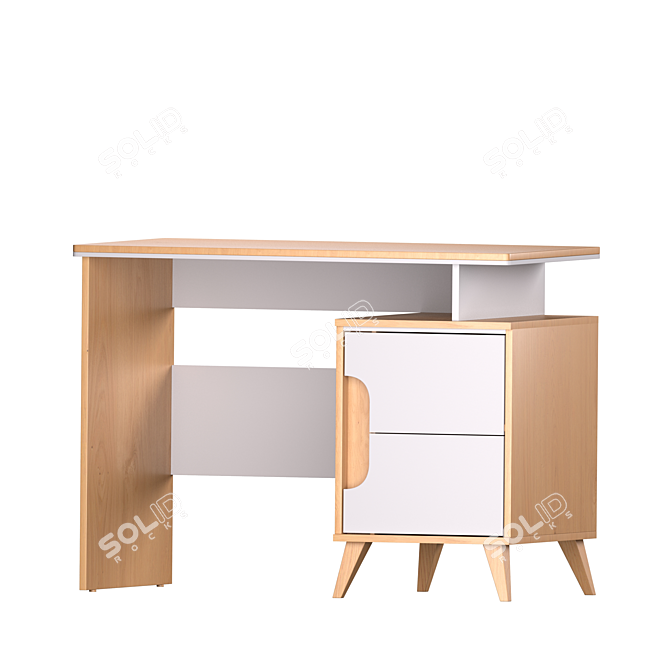Modern White Writing Desk Solution 3D model image 3