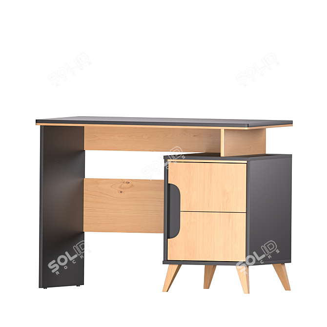 Modern White Writing Desk Solution 3D model image 4