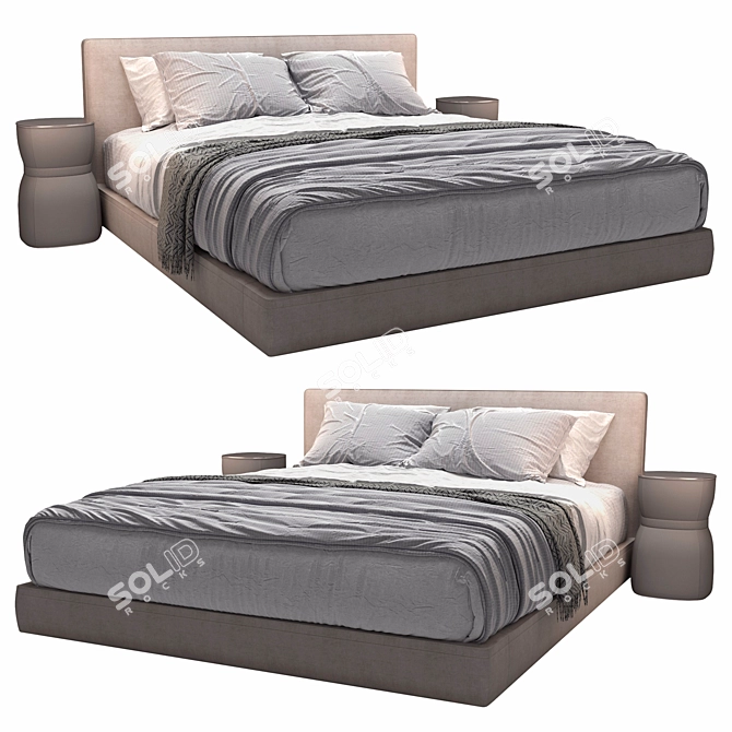 Richard B&B Italia Bed 2250x1820mm 3D model image 2