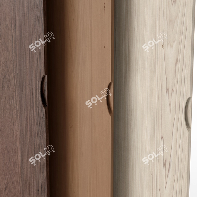 Premium Wood Cabinet Doors Set 3D model image 3