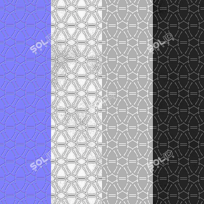 Seamless Metal Texture Set 3D model image 3