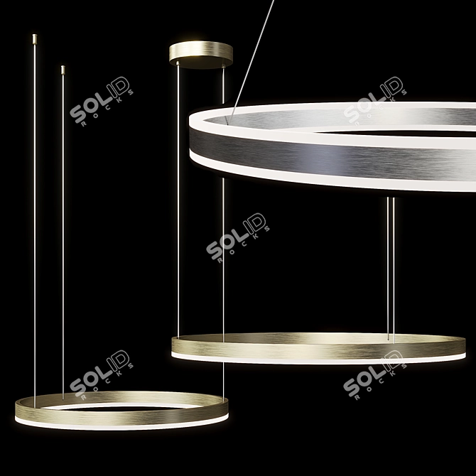 Indigo Galass Pendant Light Gold/Silver 3D model image 1