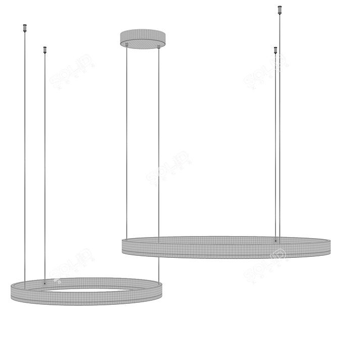 Indigo Galass Pendant Light Gold/Silver 3D model image 2