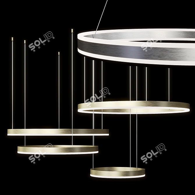 Indigo Galass Pendant Light Set 3D model image 1