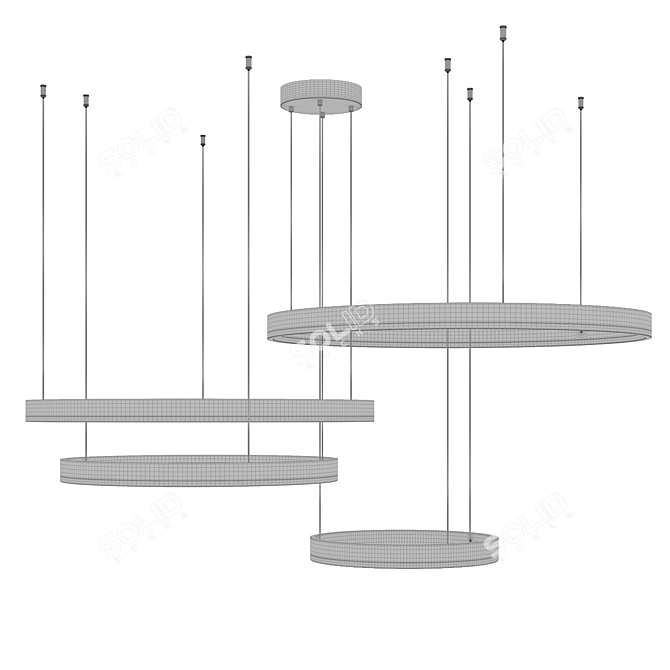Indigo Galass Pendant Light Set 3D model image 2