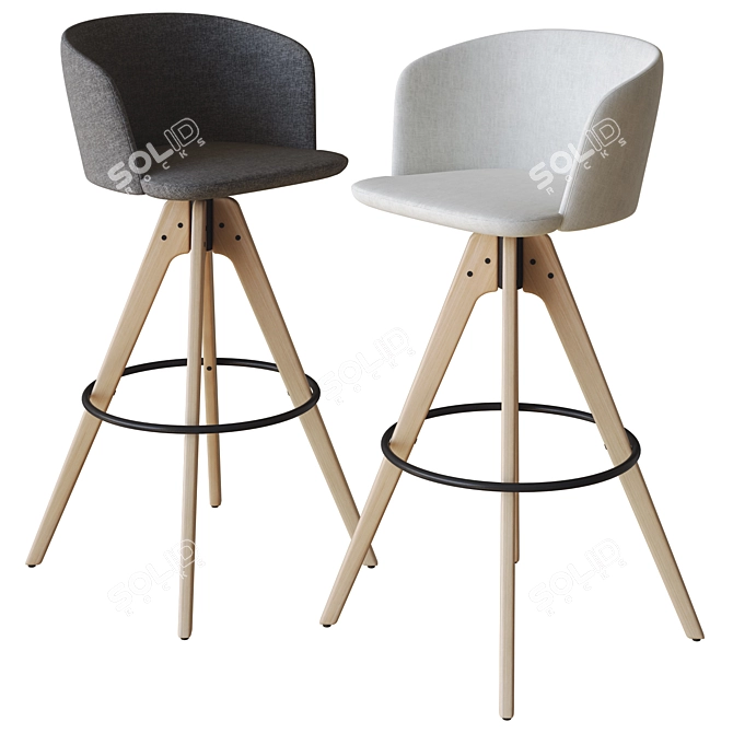 Sleek NYM Stool Pedrali 3D 3D model image 2