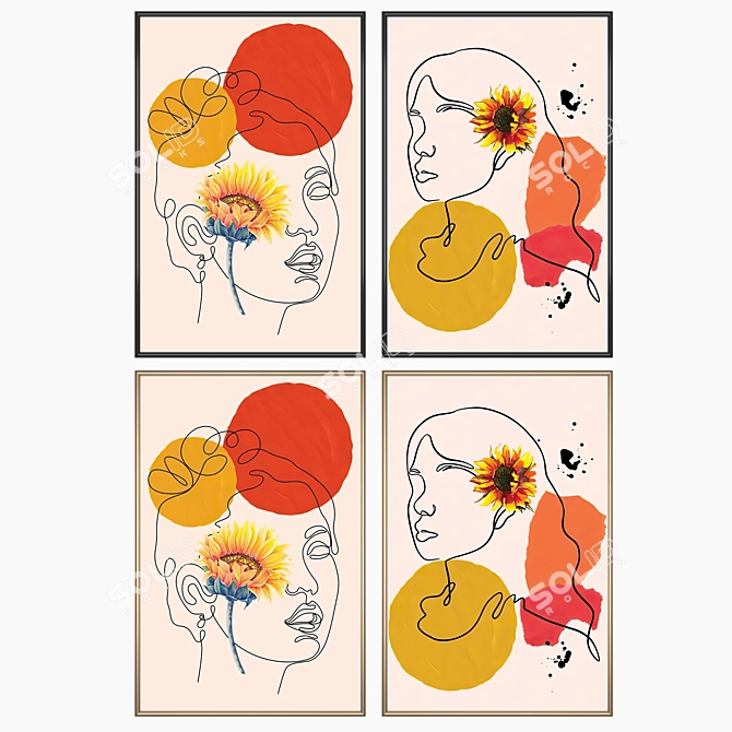 Art Set with Multiple Frames 3D model image 2