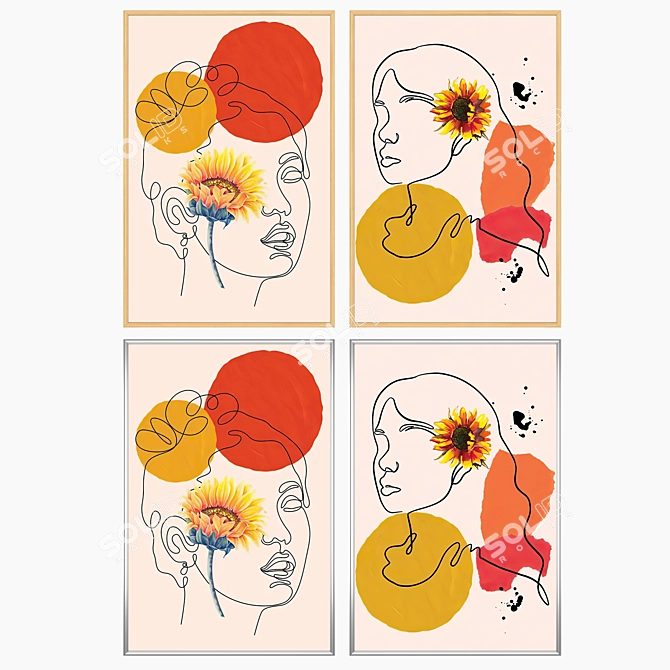 Art Set with Multiple Frames 3D model image 3