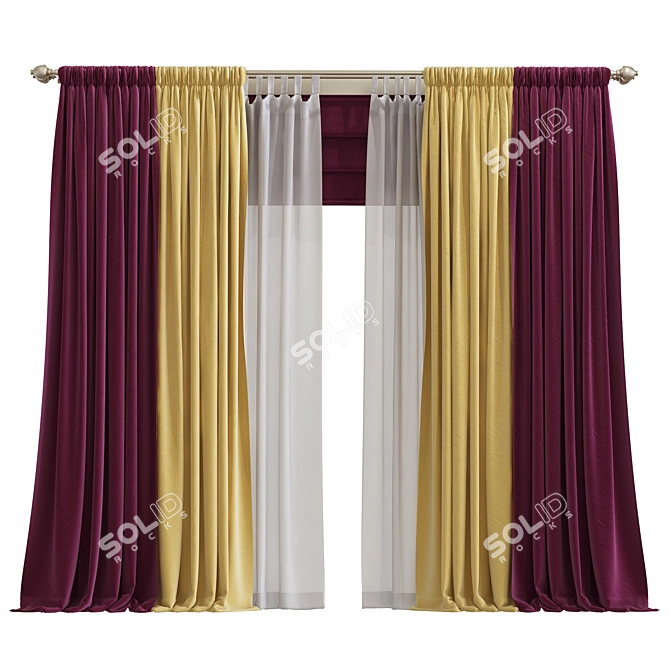 Refurbished Curtain Design - Unfolded 3D model image 1