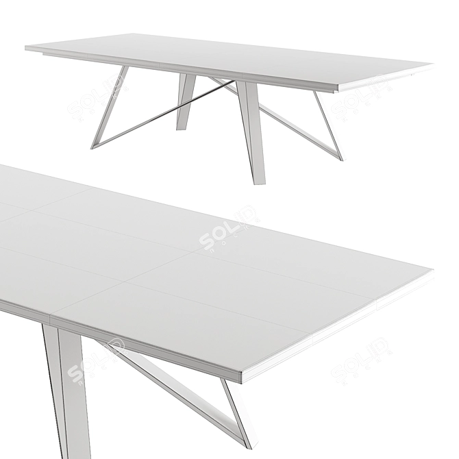 Modern Urban Oak Steel Dining 3D model image 4