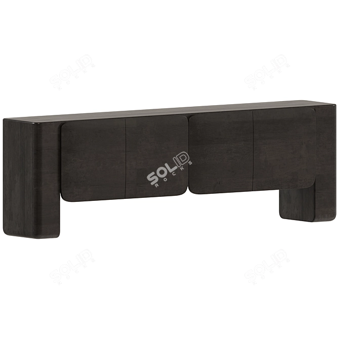 Sleek Bone Credenza: Radnor Craftsmanship 3D model image 1