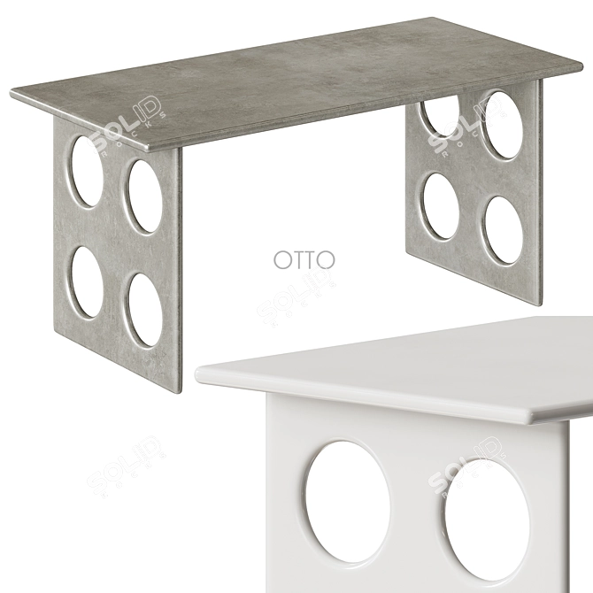  OTTO Grey Concrete Desk Model 393 3D model image 2