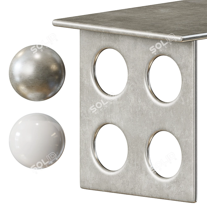  OTTO Grey Concrete Desk Model 393 3D model image 3