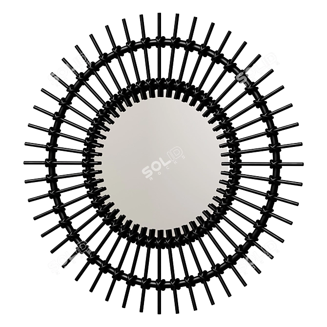 Sunshine Rattan Mirror: Boho Chic 3D model image 1