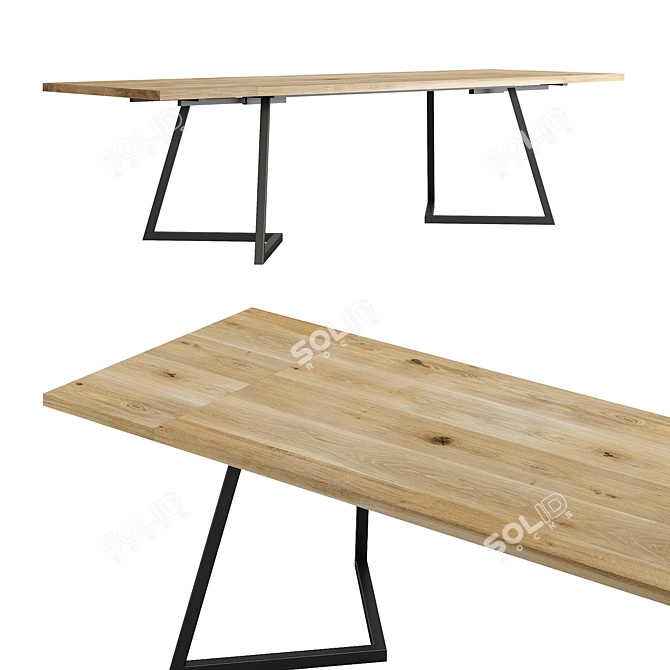 Industrial Steel Table by mLOFT 3D model image 2