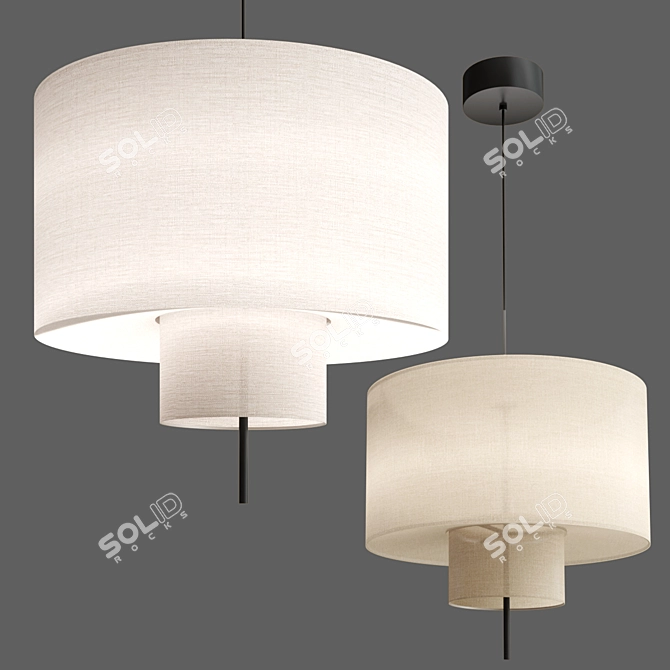 Contemporary Margin Pendant Lamp Beige 3D model image 2
