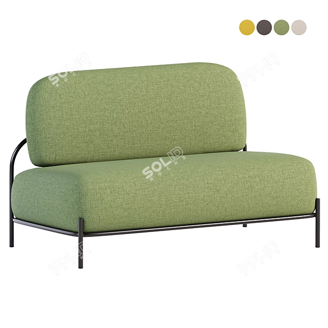 Modern Upholstered Loveseat Furniture 3D model image 8