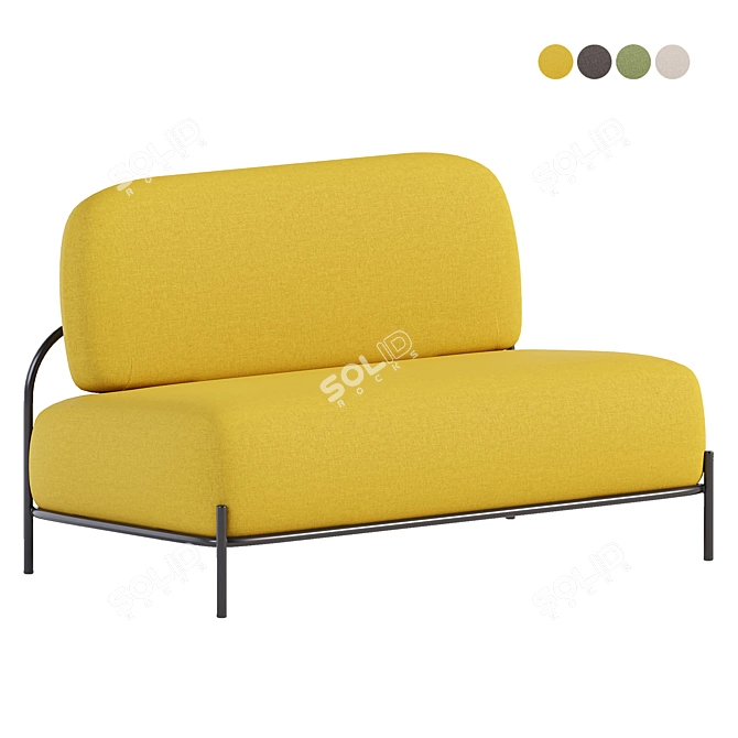 Modern Upholstered Loveseat Furniture 3D model image 9