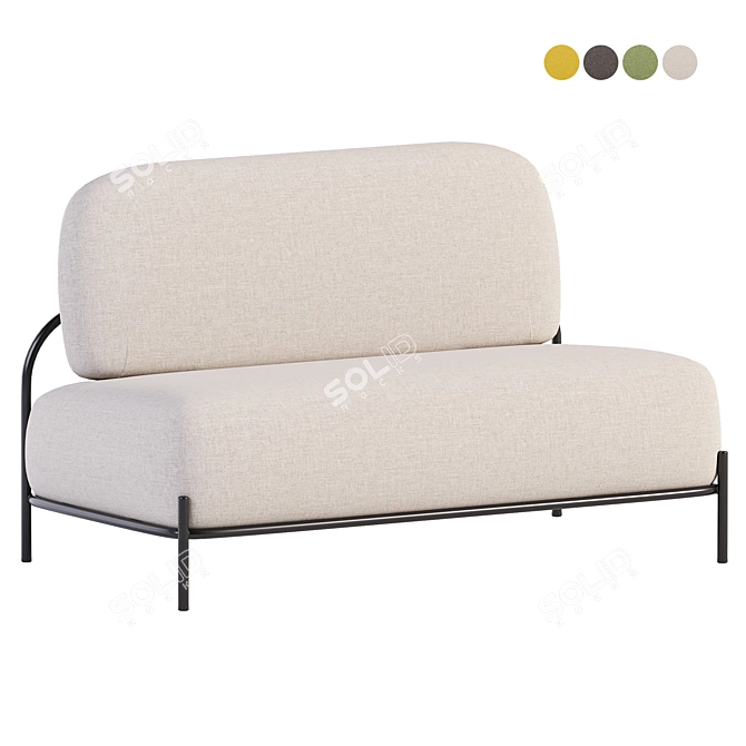 Modern Upholstered Loveseat Furniture 3D model image 11