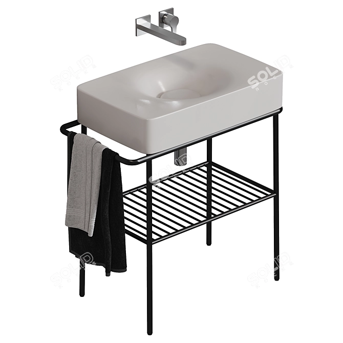 Scarabeo Fuji Console Washbasin Combo 3D model image 1