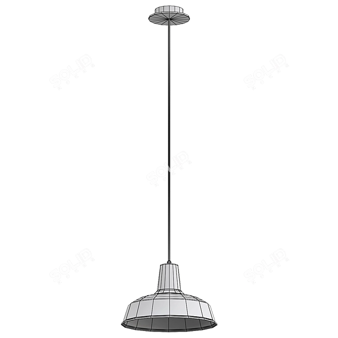 Industrial Vintage Pendant Light Fixture 3D model image 2