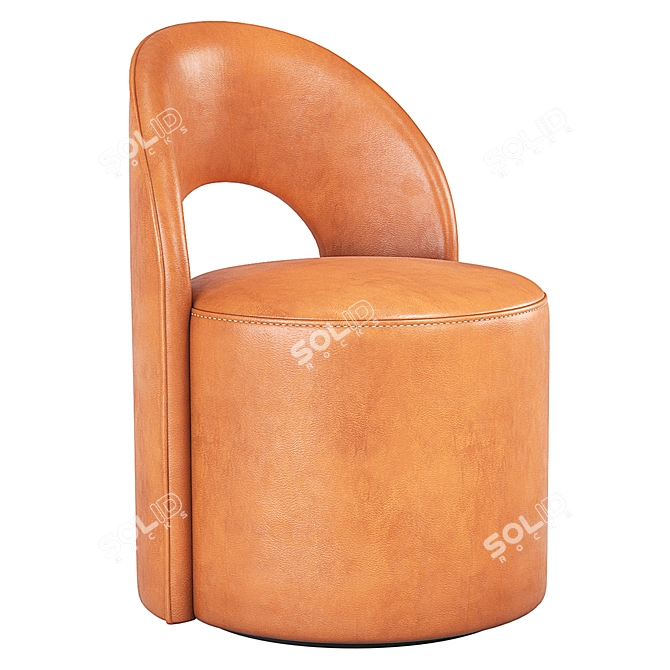 Reynaux Open Back Velvet Chair 3D model image 1