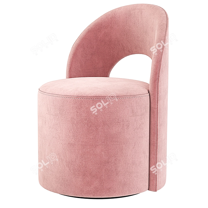 Reynaux Open Back Velvet Chair 3D model image 4