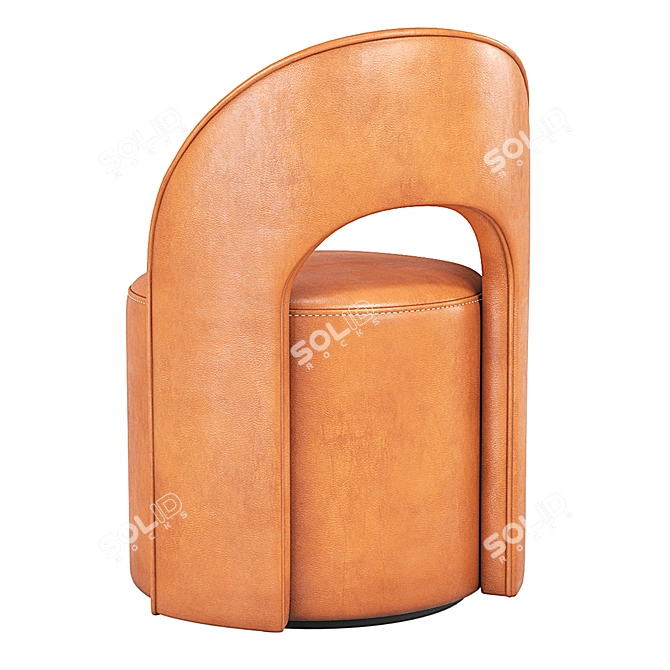 Reynaux Open Back Velvet Chair 3D model image 5