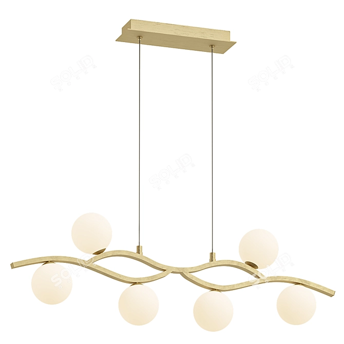 Contemporary Gold Pendant Light Model 3D model image 1
