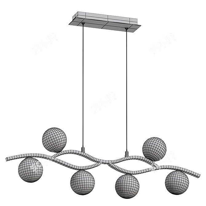 Contemporary Gold Pendant Light Model 3D model image 2