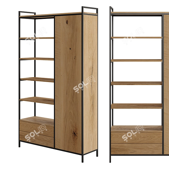 Modern Industrial ASTER MAX Wardrobe 3D model image 2