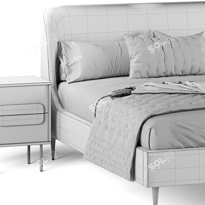 Upholstered Bed 02 Corona Render 3D model image 5