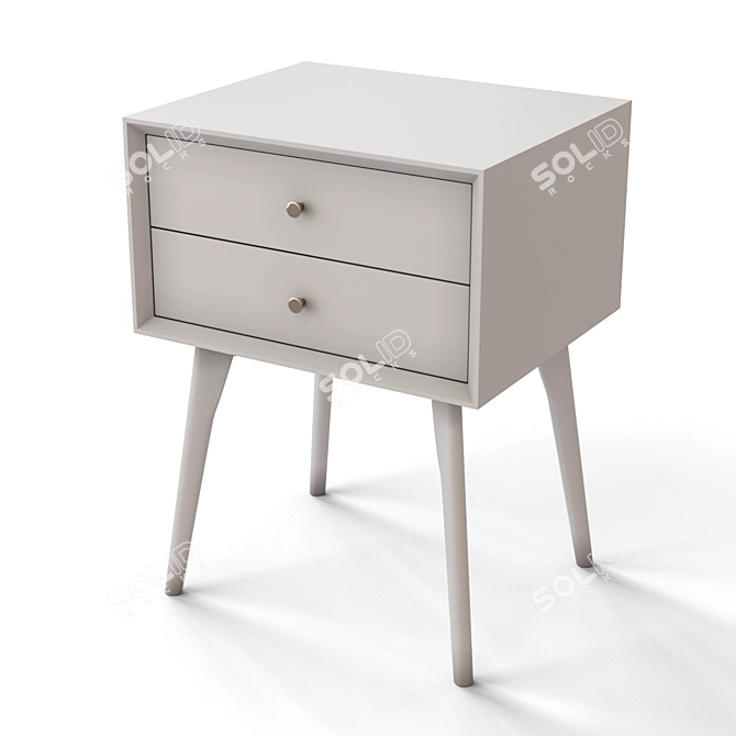 Bedside Table in 4 Colors 3D model image 2