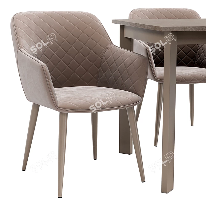 Modern Dining Set: Chair & Table 3D model image 3
