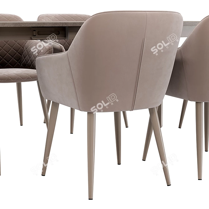 Modern Dining Set: Chair & Table 3D model image 4