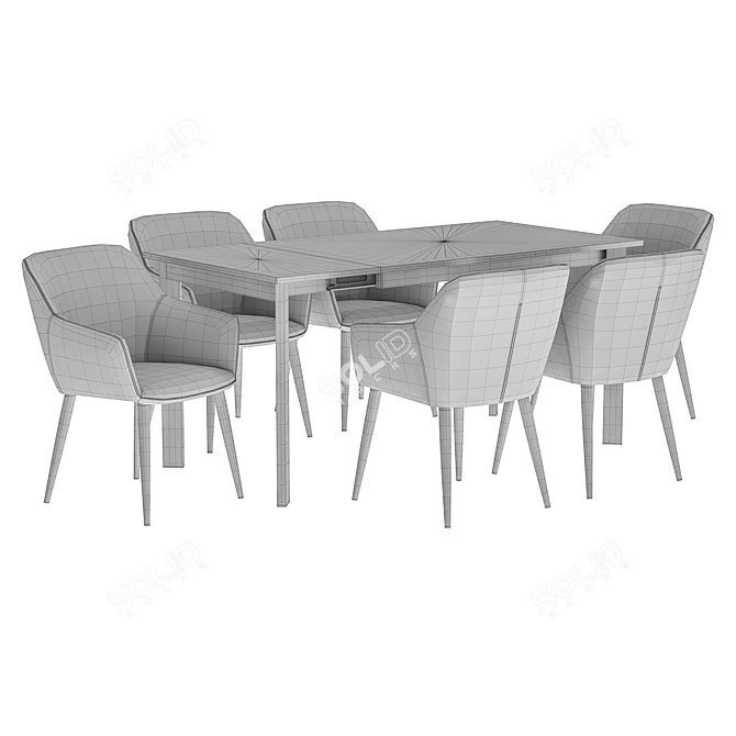 Modern Dining Set: Chair & Table 3D model image 5