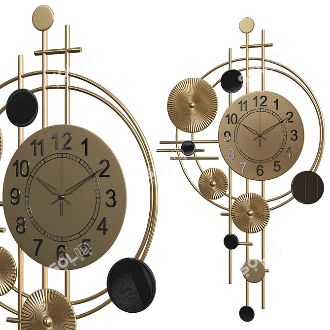 Elegant Modern 3D Clock 3D model image 1