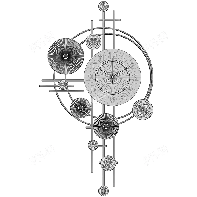 Elegant Modern 3D Clock 3D model image 2