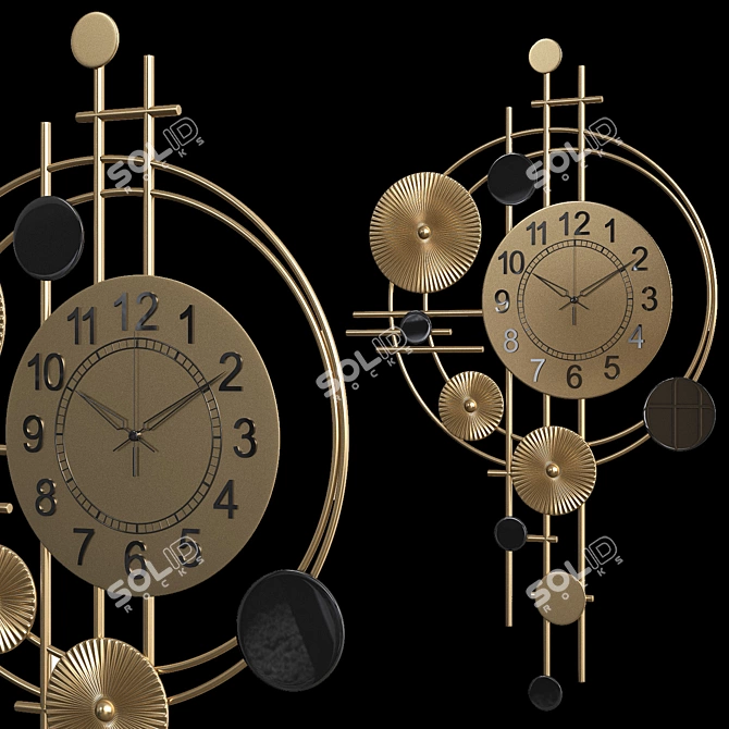 Elegant Modern 3D Clock 3D model image 3