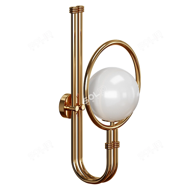 Mezzo Collection Roy Wall Lamp: Elegant Brass & Glass 3D model image 1