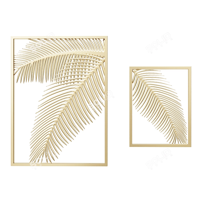 Palm Leaf Metal Wall Art 3D model image 1